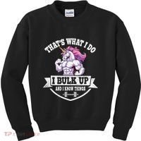 I Bulk Up Funny Unicorn Workout Training Kids Sweatshirt thumb 0