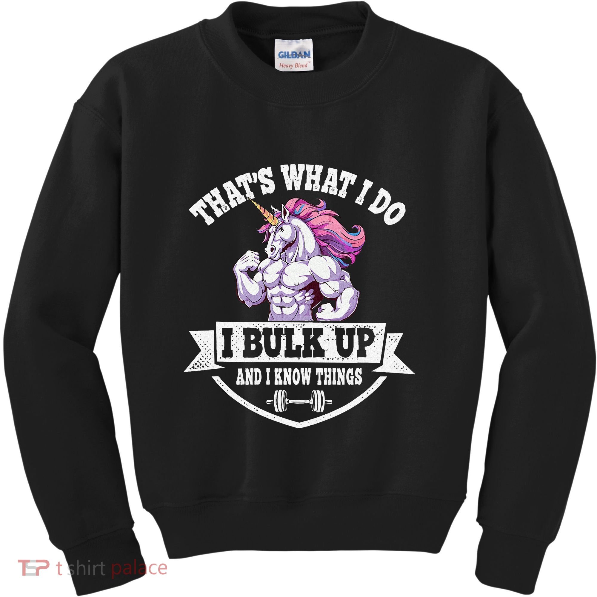 I Bulk Up Funny Unicorn Workout Training Kids Sweatshirt