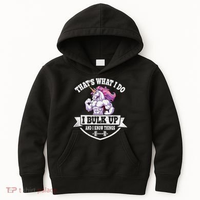 I Bulk Up Funny Unicorn Workout Training Kids Hoodie