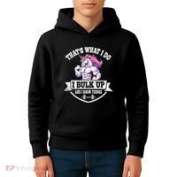 I Bulk Up Funny Unicorn Workout Training Kids Hoodie thumb 4