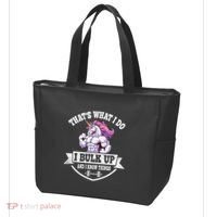 I Bulk Up Funny Unicorn Workout Training Tote Bag thumb 3