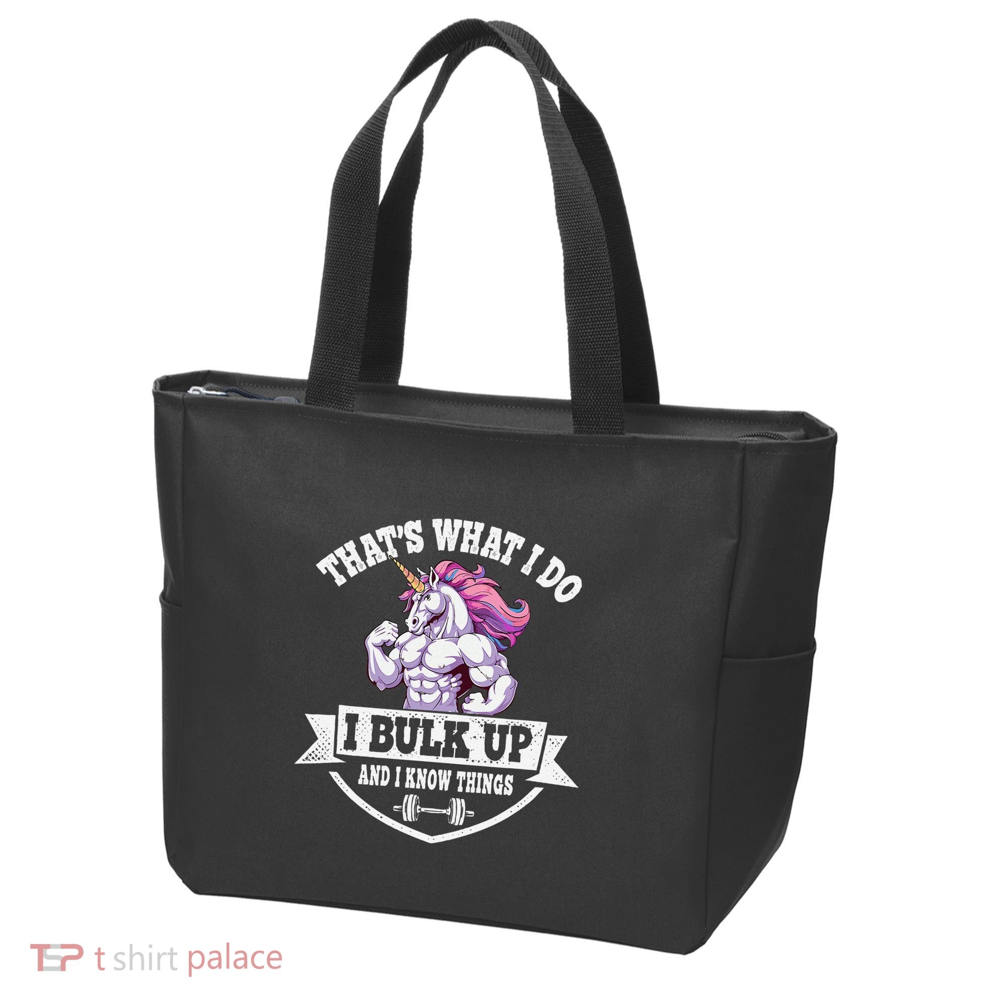 I Bulk Up Funny Unicorn Workout Training Tote Bag