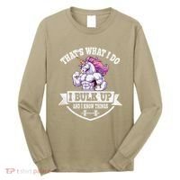 I Bulk Up Funny Unicorn Workout Training Long Sleeve Shirt thumb 0