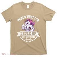 I Bulk Up Funny Unicorn Workout Training T-Shirt thumb 0