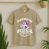 I Bulk Up Funny Unicorn Workout Training T-Shirt thumb 2
