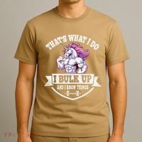 I Bulk Up Funny Unicorn Workout Training T-Shirt thumb 3