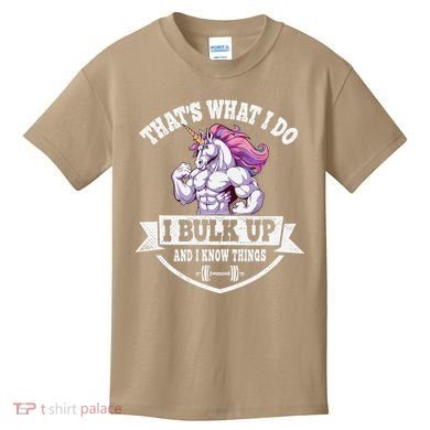 I Bulk Up Funny Unicorn Workout Training Kids T-Shirt