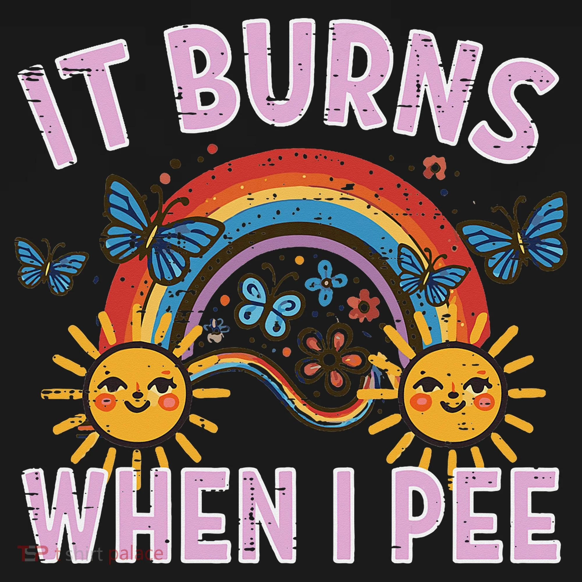 It Burns When I Pee Sun Rainbow  Doggie Tank