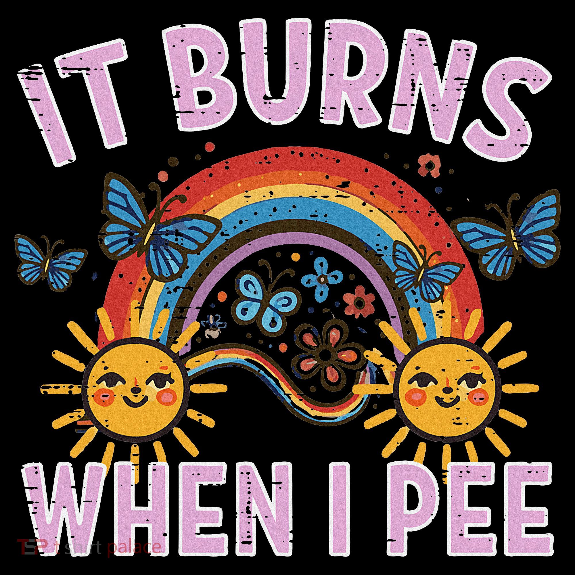 It Burns When I Pee Sun Rainbow  Bucket Hat