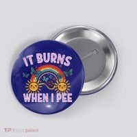 It Burns When I Pee Sun Rainbow  Button thumb 0