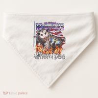 It Burns When I Pee Possum Raccoon Funny USA-Made Doggie Bandana thumb 0