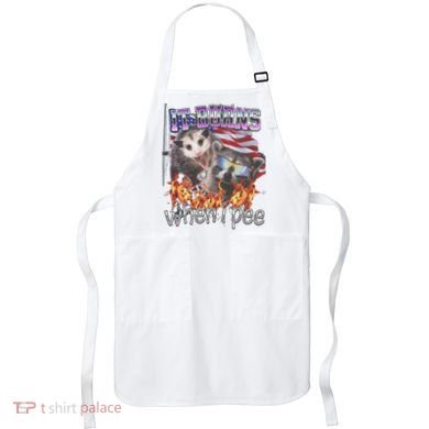 It Burns When I Pee Possum Raccoon Funny Apron