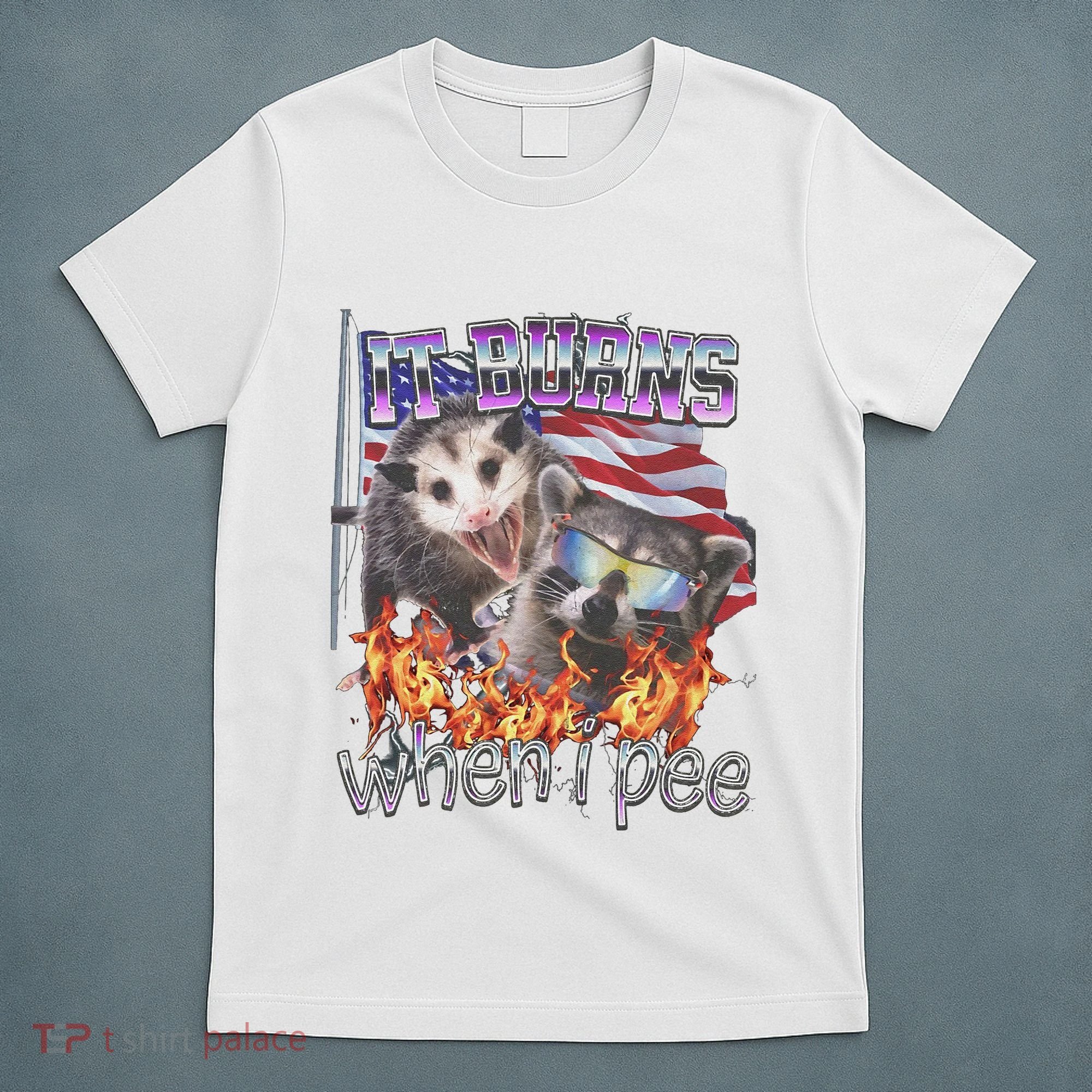It Burns When I Pee Possum Raccoon Funny T-Shirt