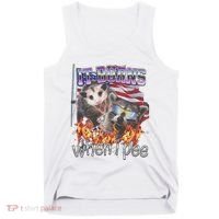 It Burns When I Pee Possum Raccoon Funny Tank Top thumb 0