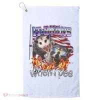 It Burns When I Pee Possum Raccoon Funny Golf Towel thumb 0