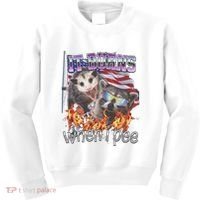 It Burns When I Pee Possum Raccoon Funny Kids Sweatshirt thumb 0