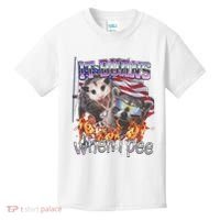 It Burns When I Pee Possum Raccoon Funny Kids T-Shirt thumb 0