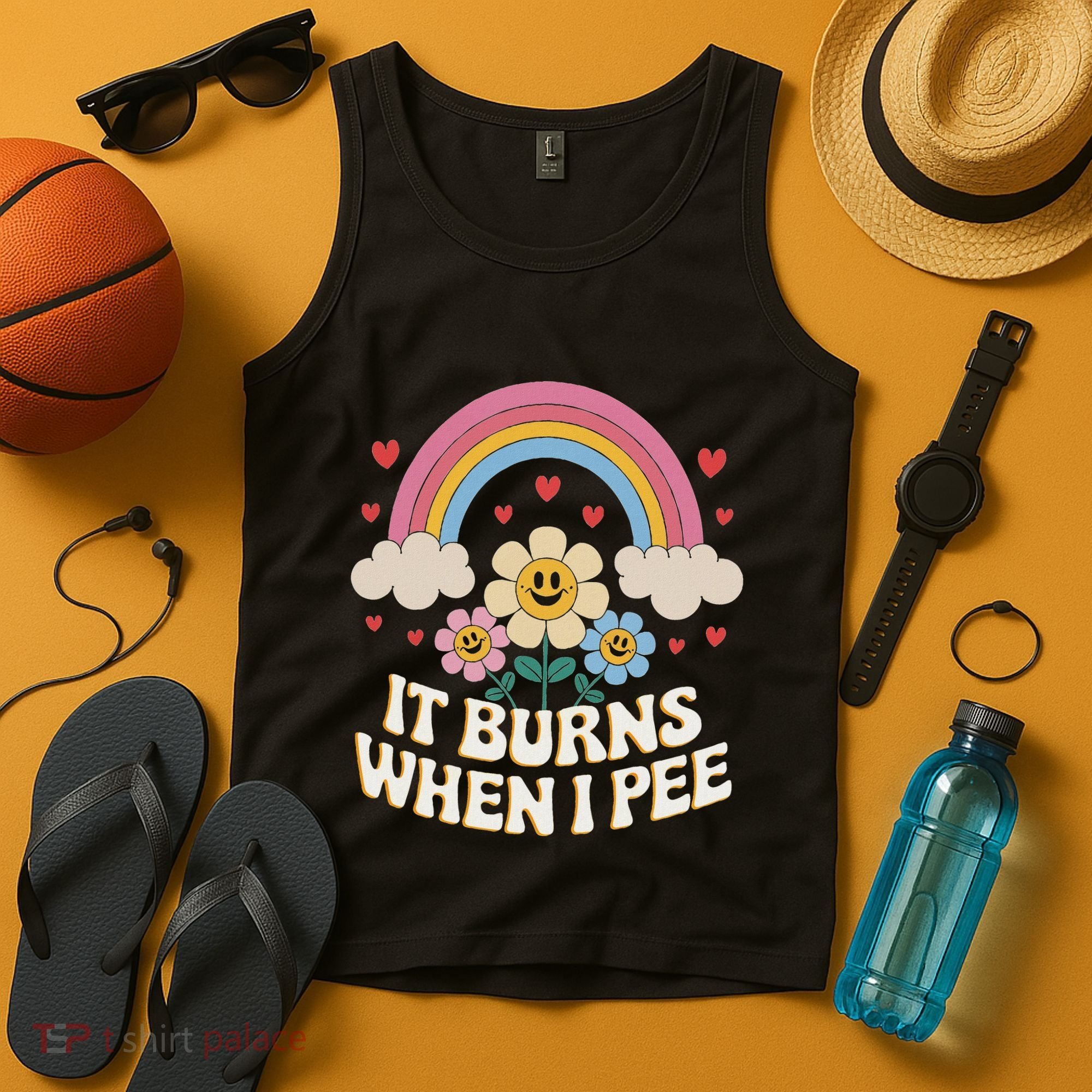 It Burns When I Pee Funny Sarcastic Ironic Inappropriate Tank Top