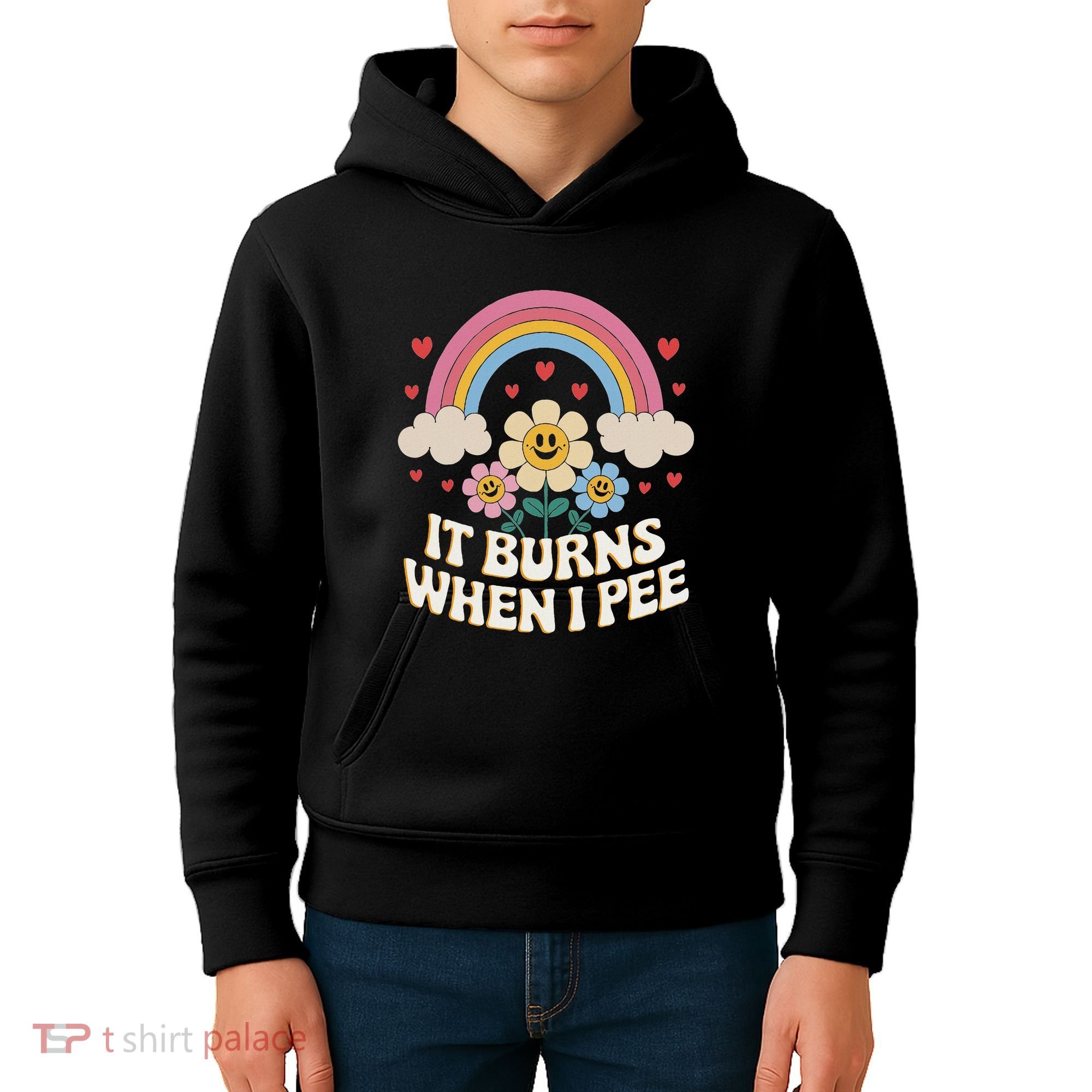 It Burns When I Pee Funny Sarcastic Ironic Inappropriate Kids Hoodie