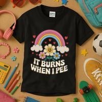 It Burns When I Pee Funny Sarcastic Ironic Inappropriate Kids T-Shirt thumb 3