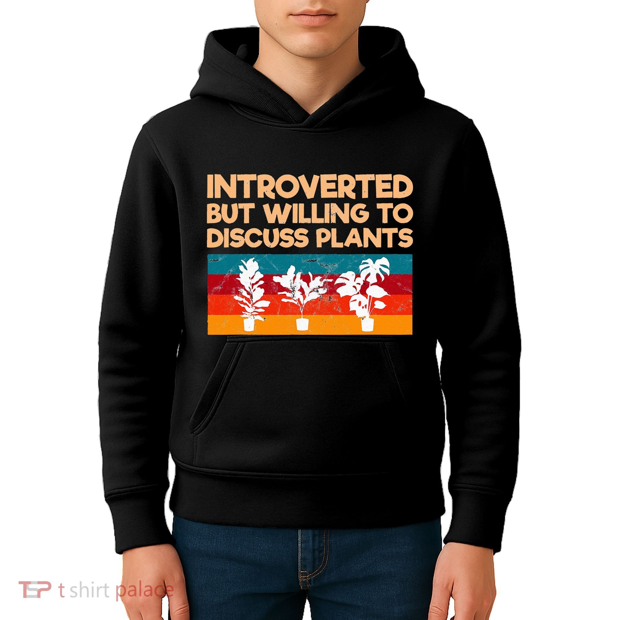 Introverted But Willing To Discuss Plants For Introverts Kids Hoodie