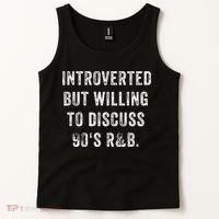 Introverted But Willing To Discuss 90s R&B Funny Anti Social Tank Top thumb 2