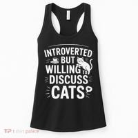 Introverted But Willing To Discuss Cats Funny Quote Women's Tank Top thumb 0