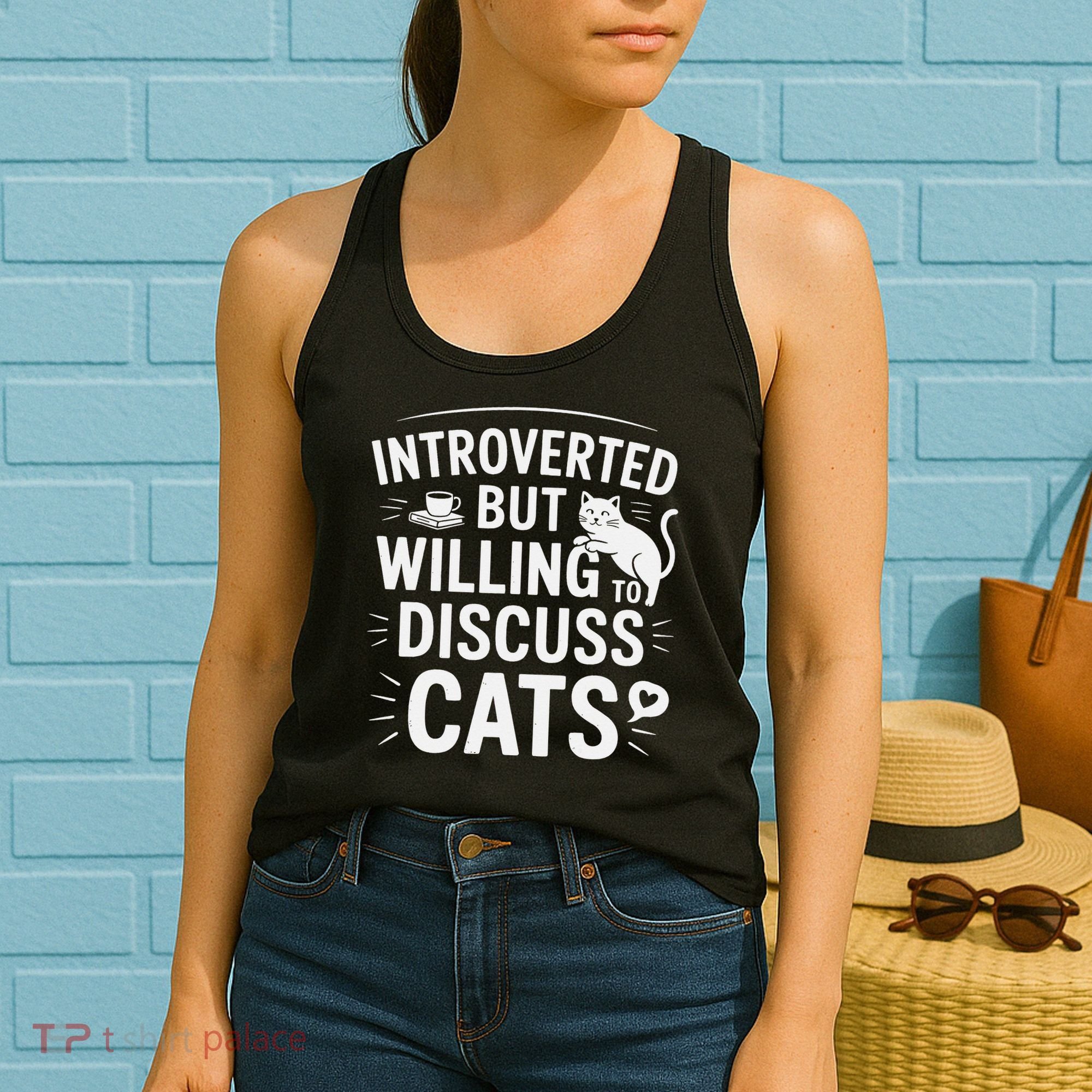 Introverted But Willing To Discuss Cats Funny Quote Women's Tank Top