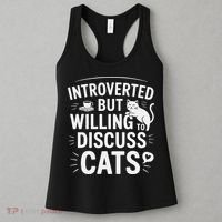 Introverted But Willing To Discuss Cats Funny Quote Women's Tank Top thumb 3