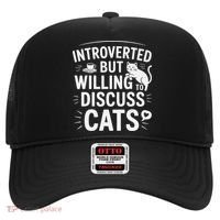 Introverted But Willing To Discuss Cats Funny Quote Hat thumb 0