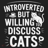 Introverted But Willing To Discuss Cats Funny Quote Hat thumb 2