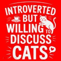 Introverted But Willing To Discuss Cats Funny Quote Santa Hat thumb 1