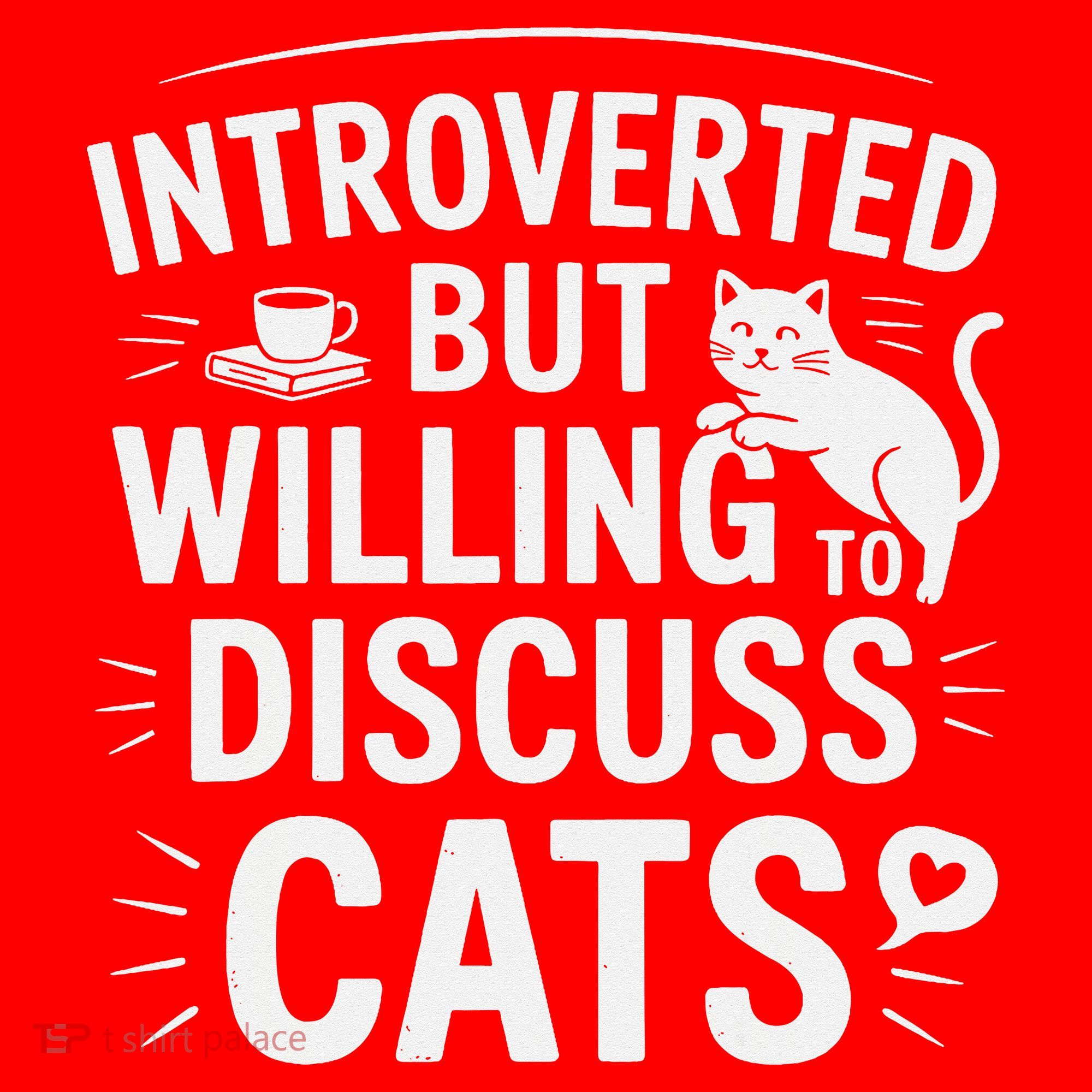 Introverted But Willing To Discuss Cats Funny Quote Santa Hat