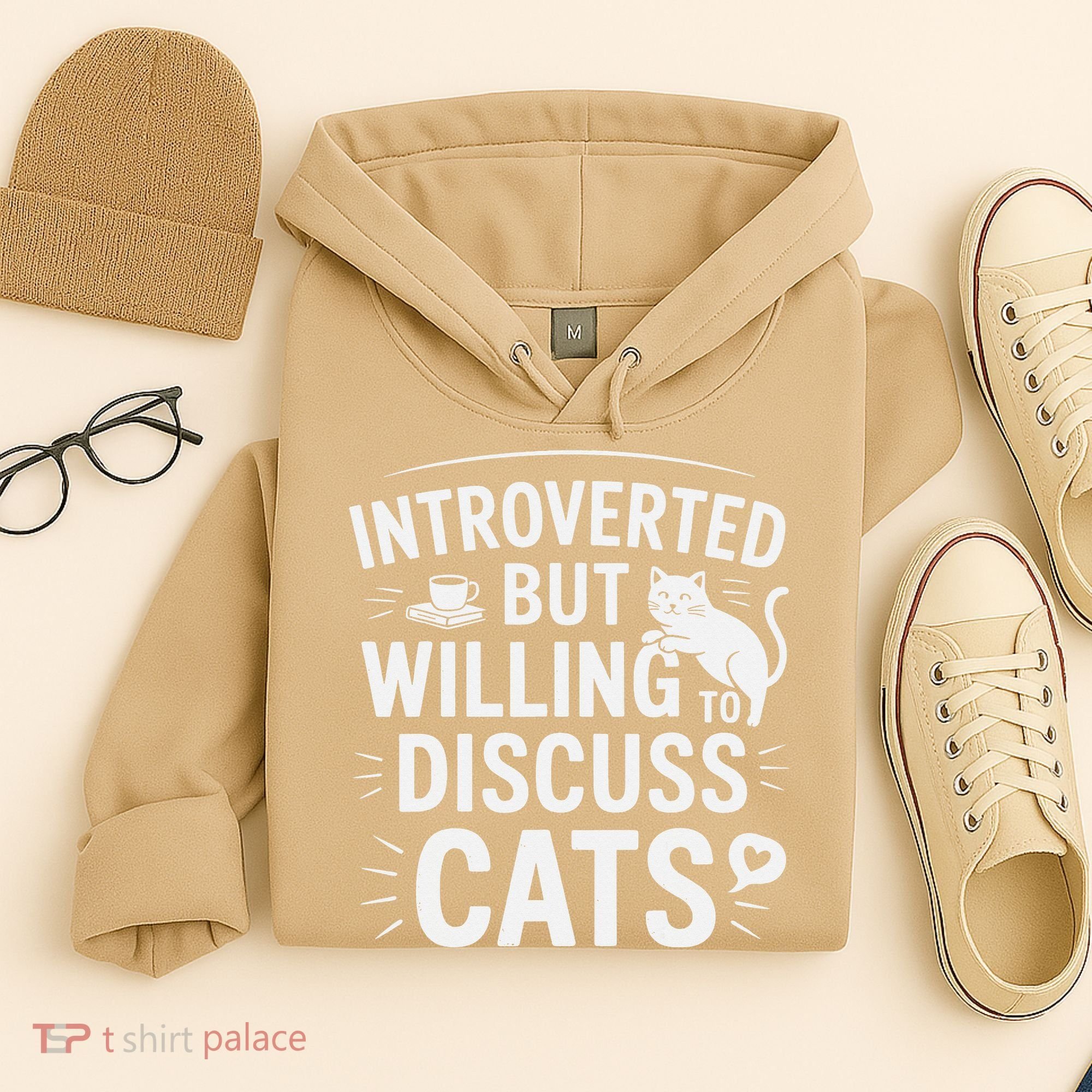 Introverted But Willing To Discuss Cats Funny Quote Hoodie