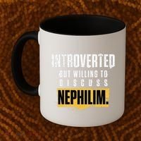 Introverted But Willing To Discuss Nephilim Introvert Quote Gift Coffee Mug thumb 2