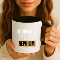 Introverted But Willing To Discuss Nephilim Introvert Quote Gift Coffee Mug thumb 3