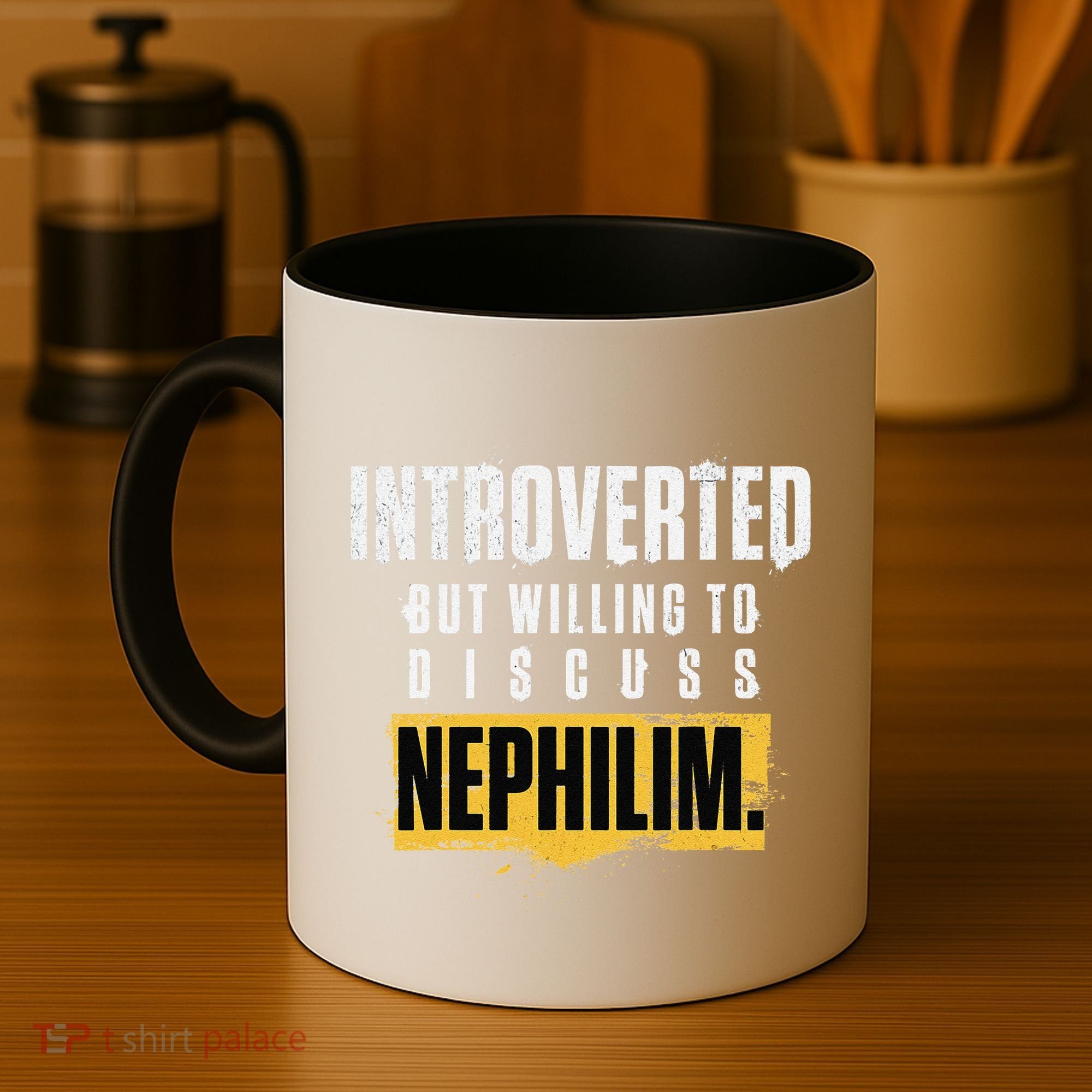 Introverted But Willing To Discuss Nephilim Introvert Quote Gift Coffee Mug