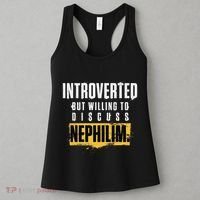 Introverted But Willing To Discuss Nephilim Introvert Quote Gift Women's Tank Top thumb 3