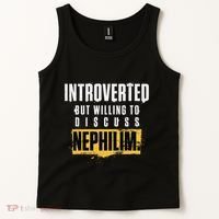 Introverted But Willing To Discuss Nephilim Introvert Quote Gift Tank Top thumb 2