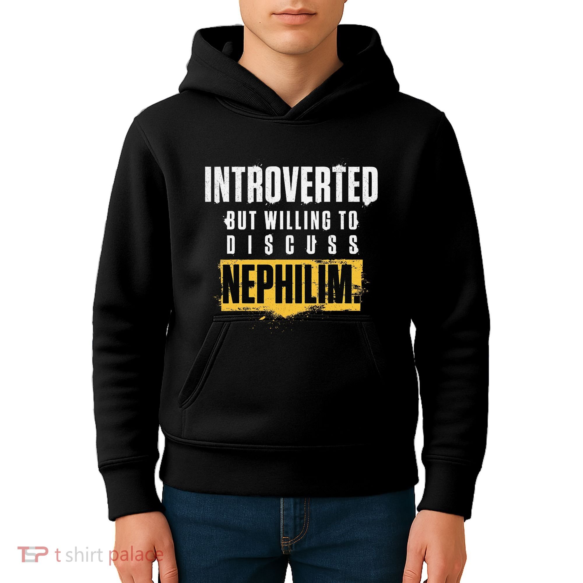 Introverted But Willing To Discuss Nephilim Introvert Quote Gift Kids Hoodie