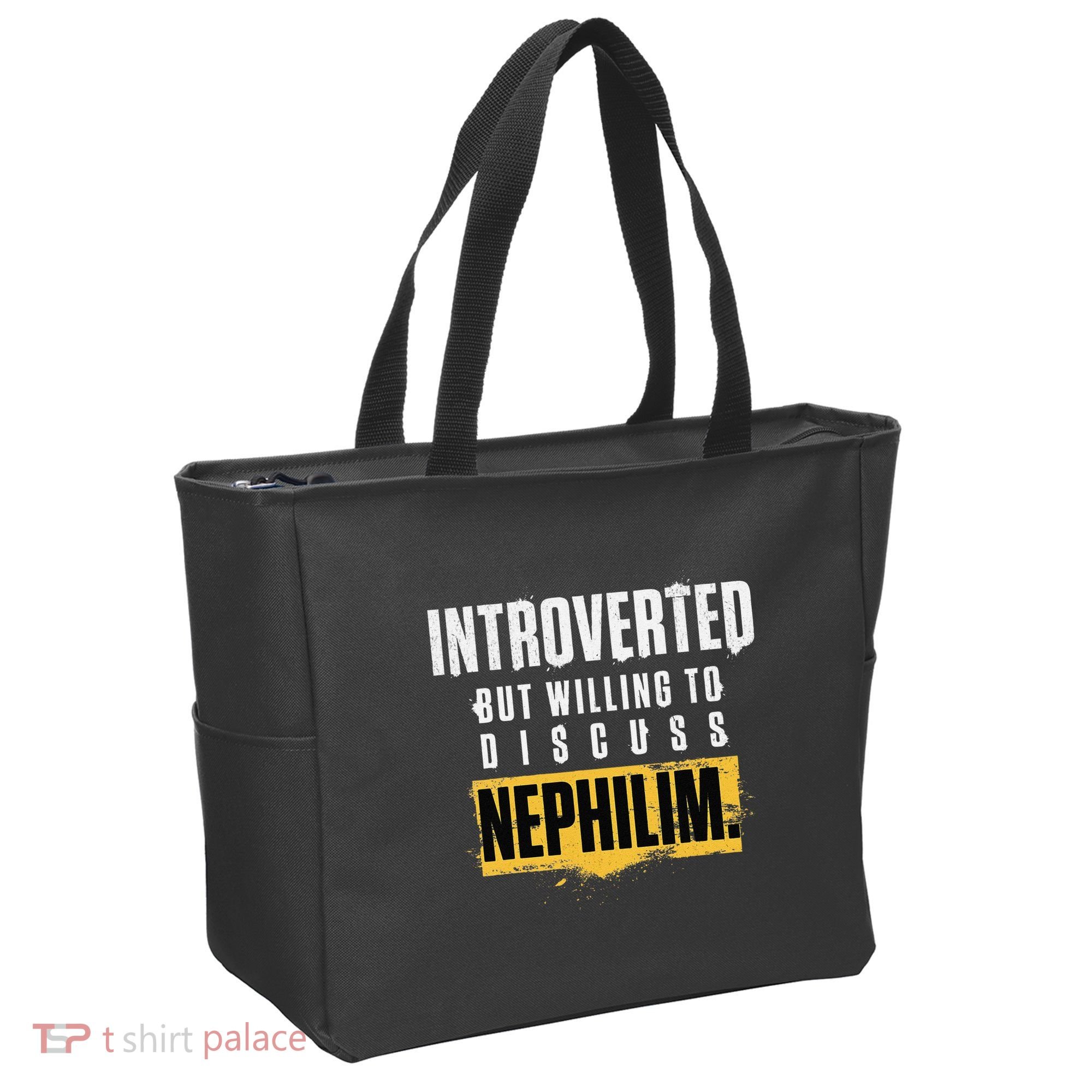 Introverted But Willing To Discuss Nephilim Introvert Quote Gift Tote Bag