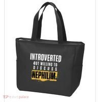 Introverted But Willing To Discuss Nephilim Introvert Quote Gift Tote Bag thumb 3