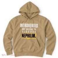 Introverted But Willing To Discuss Nephilim Introvert Quote Gift Hoodie thumb 0