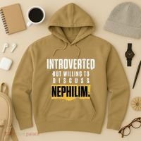 Introverted But Willing To Discuss Nephilim Introvert Quote Gift Hoodie thumb 3