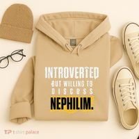 Introverted But Willing To Discuss Nephilim Introvert Quote Gift Hoodie thumb 4