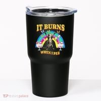 It Burns When I Pee Funny Cat Meme Rainbow Saying Sarcastic Tumbler thumb 0