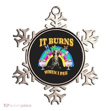 It Burns When I Pee Funny Cat Meme Rainbow Saying Sarcastic Ornament