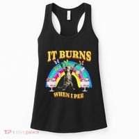 It Burns When I Pee Funny Cat Meme Rainbow Saying Sarcastic Women's Tank Top thumb 0