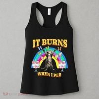 It Burns When I Pee Funny Cat Meme Rainbow Saying Sarcastic Women's Tank Top thumb 3