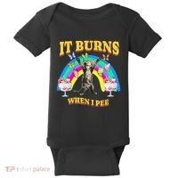 It Burns When I Pee Funny Cat Meme Rainbow Saying Sarcastic Baby Bodysuit thumb 0